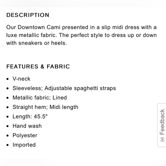 Express size S metallic gold slip midi dress - Picture 9 of 9